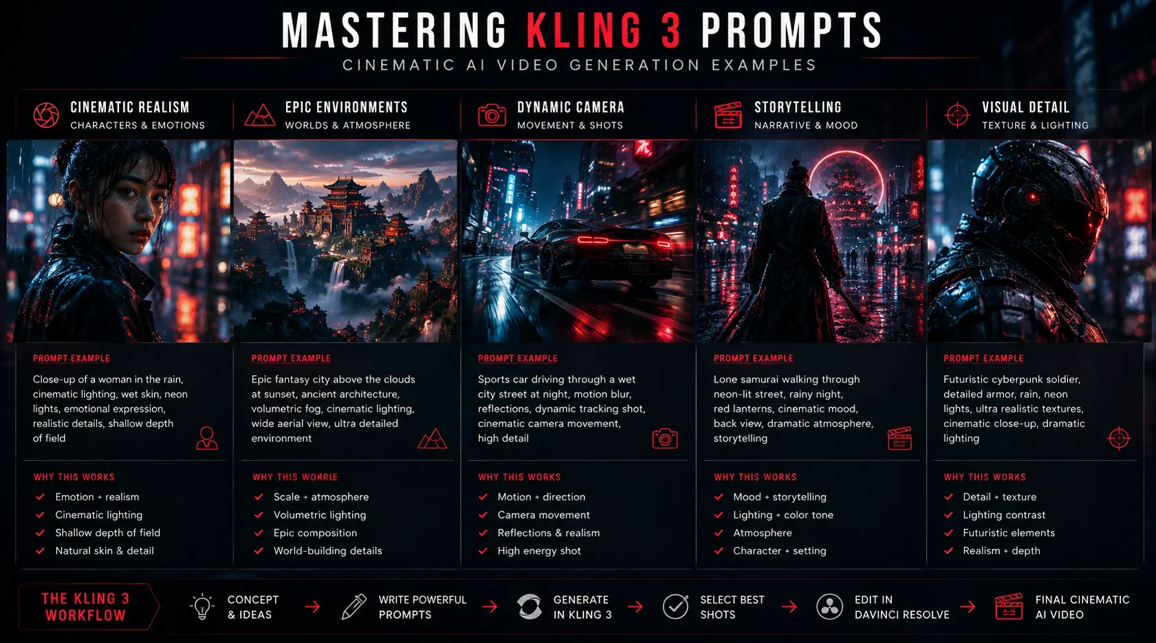 Cinematic AI video generation example created with Kling 3